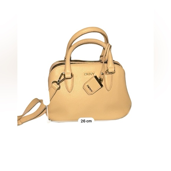 DKNY Beige Satchel with Gold Accents - Picture 13 of 16